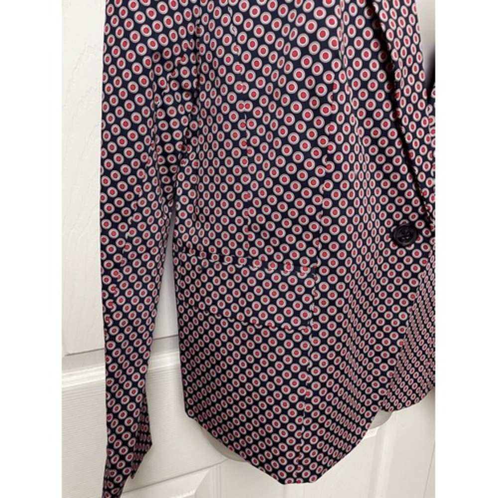 Michael Kors Blazer Size 14 Red‎ White Blue Dots Spring Tailored Business Office - Picture 3 of 16